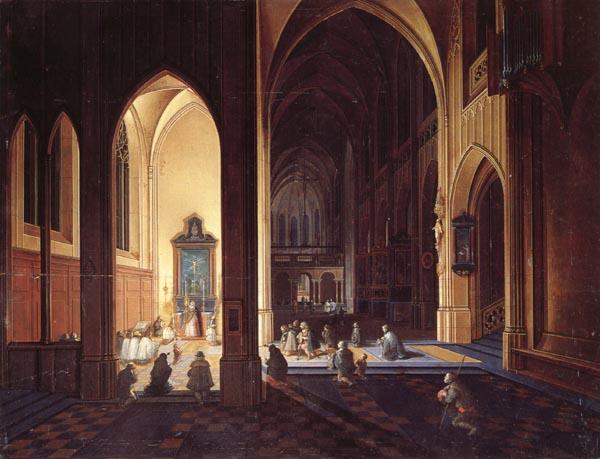Neeffs, Peter the Elder Interio of a Gothic Church Sweden oil painting art